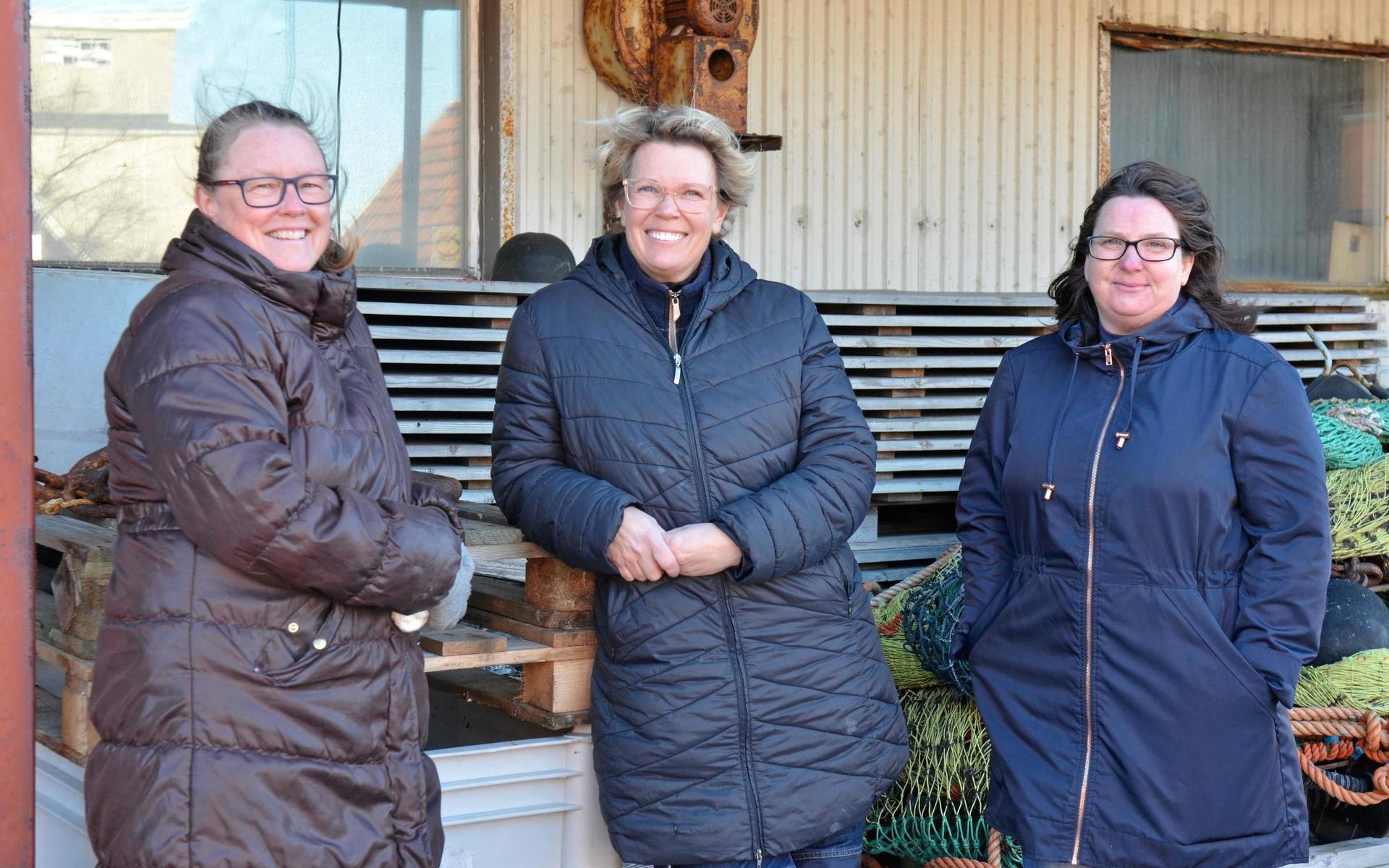 Företagarna Gunilla Wennerberg, Christine Karlsson och Karin Bengtsson har bildat en projektgrupp tillsammans med Anna Johansson (inte med på bild). Tillsammans jobbar de för att göra om Glommens gamla trålbinderi till en saluhall.