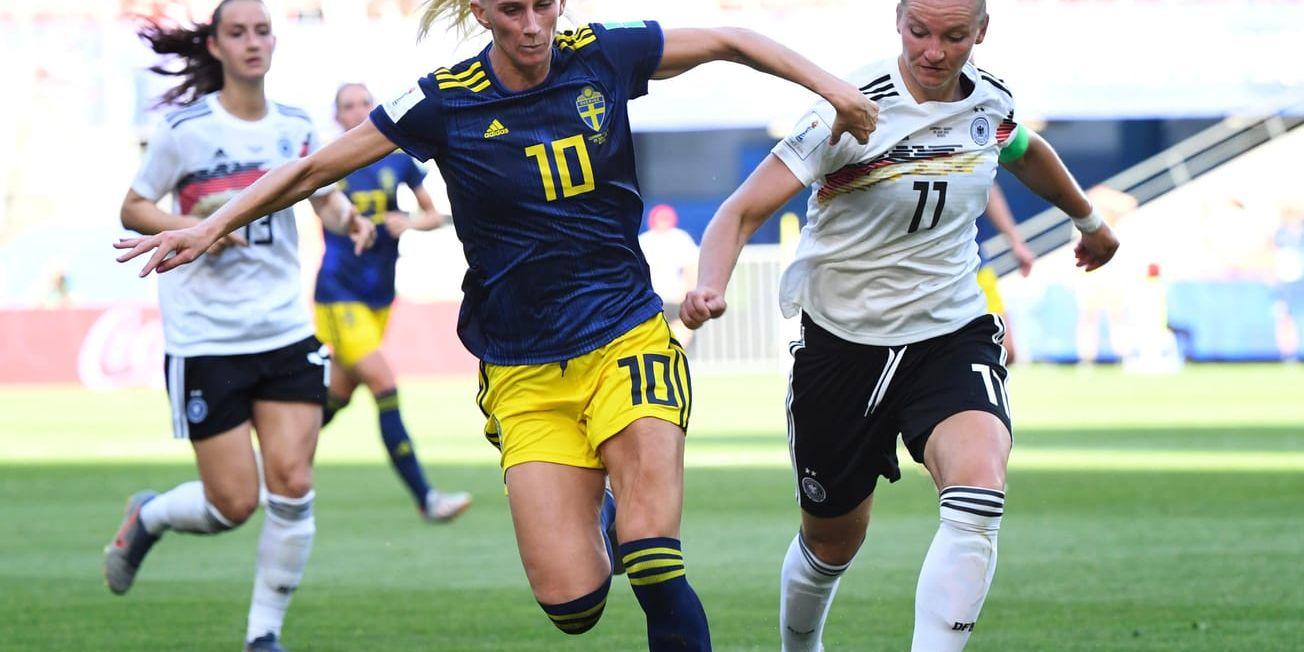 Sofia Jakobsson var stark i djupledsspelet mot Tyskland.