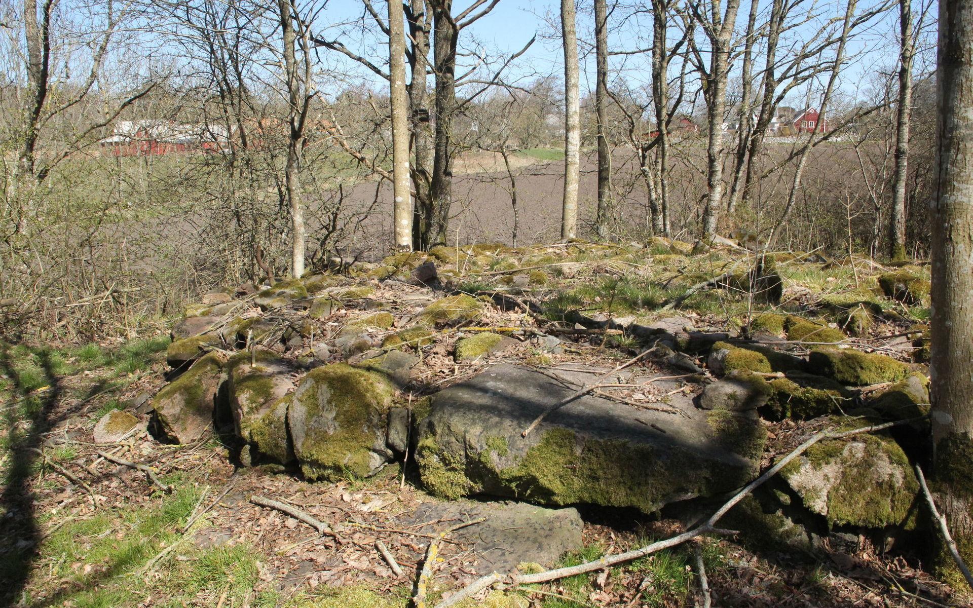 Den gamla väderkvarnen låg på den lilla kullen men flyttades till Skansen, tyvärr utan att kvarnens ursprung Trönninge by nämns. Stengrunden är bevarad. 