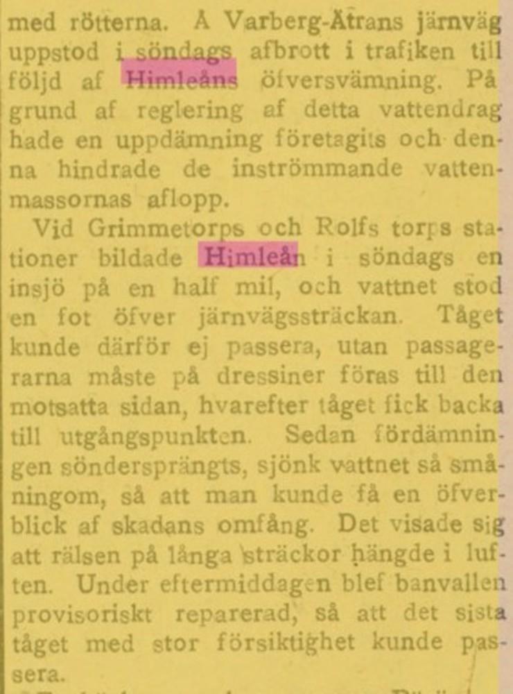 Faksimil ur Jämtlandsposten 18 juni 1912.