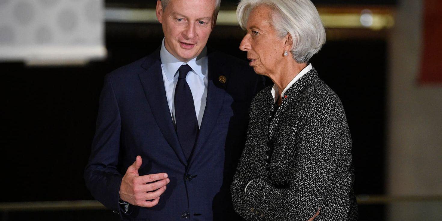 Frankrikes finansminister Bruno Le Maire och IMF-chefen Christine Lagarde i Argentina på lördagen.