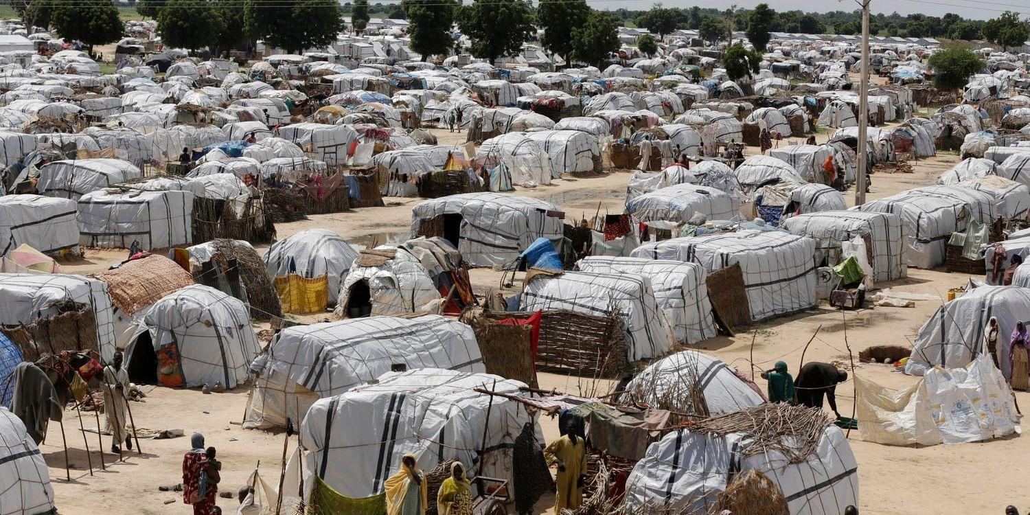 Ett flyktingläger i Maiduguri, Nigeria, för människor som har tvingats fly på grund av Boko Haram. Arkivbild.