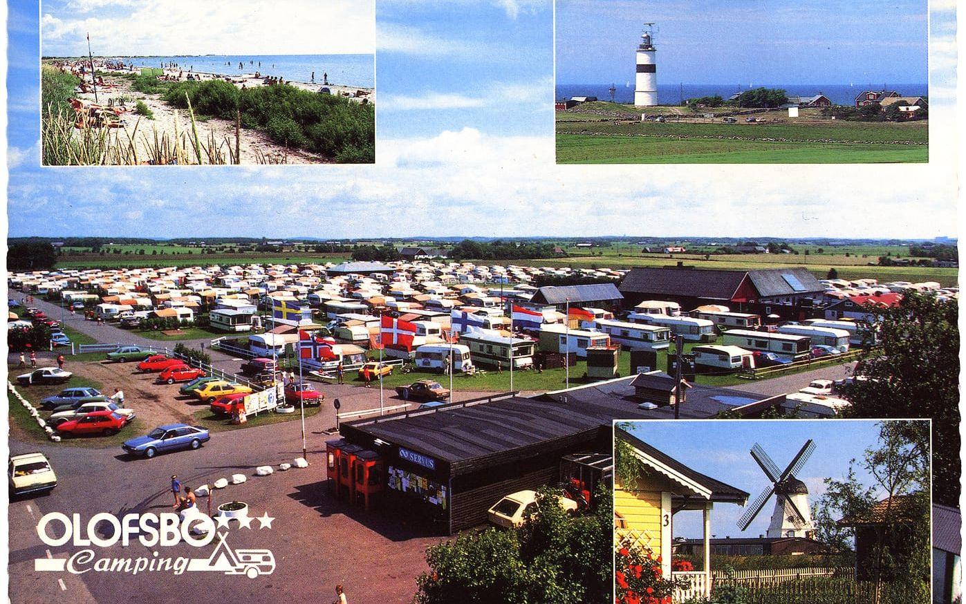 Välkomna! På 1980-talet fick campinggästerna ett vykort tillsammans med informationshandlingarna. Du Mats fotograferade.