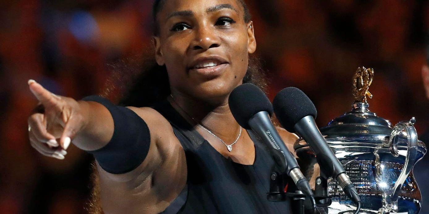 Serena Williams tog tidigare i år hem Australian Open för sjunde gången. I januari nästa år, bara några månader efter att ha fött barn, hoppas hon försvara titeln. Arkivbild.