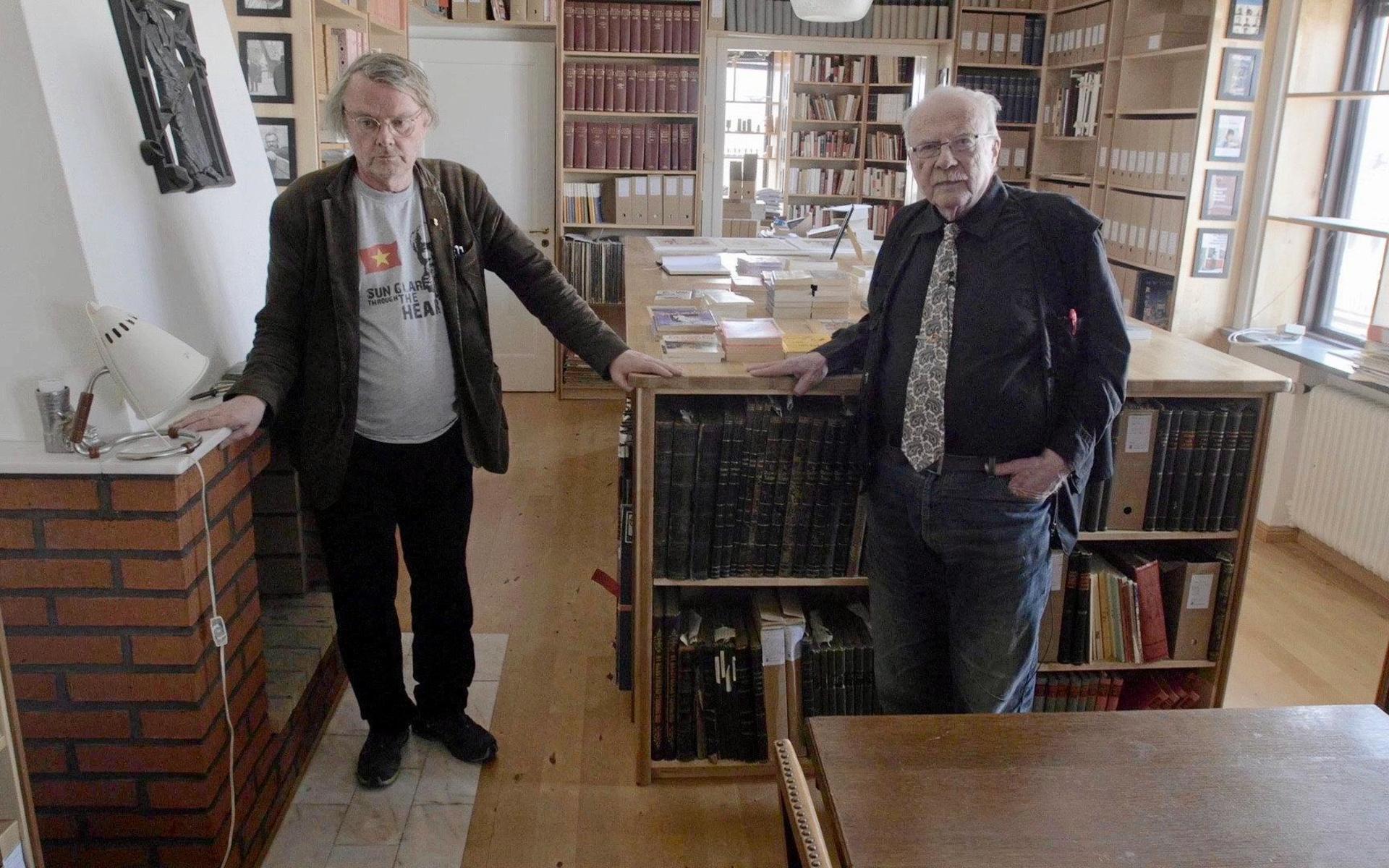 Hatkärleken mellan Lasse Diding (till vänster) och Jan Myrdal lyfts fram i den kommande dokumentärfilmen &quot;I väntan på Jan Myrdals död&quot;.