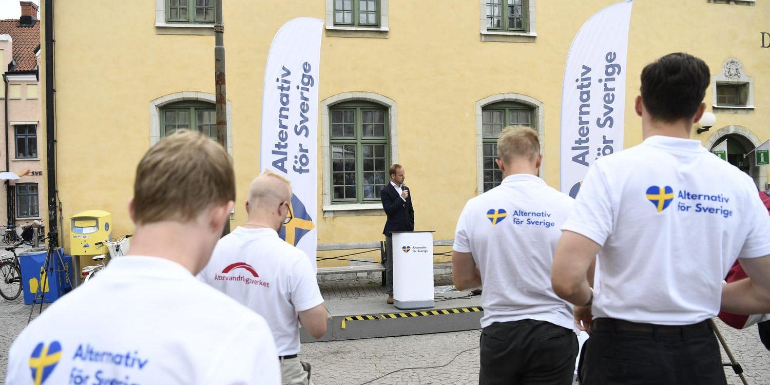 Det blev bråk när Alternativ för Sverige höll ett valmöte i Uddevalla. Arkivbild.