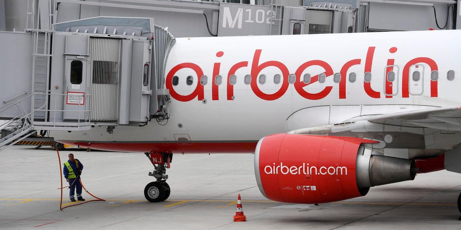 Omkring 1 400 anställda hotas av uppsägning från det krisdrabbade flygbolaget Air Berlin. Arkivbild.