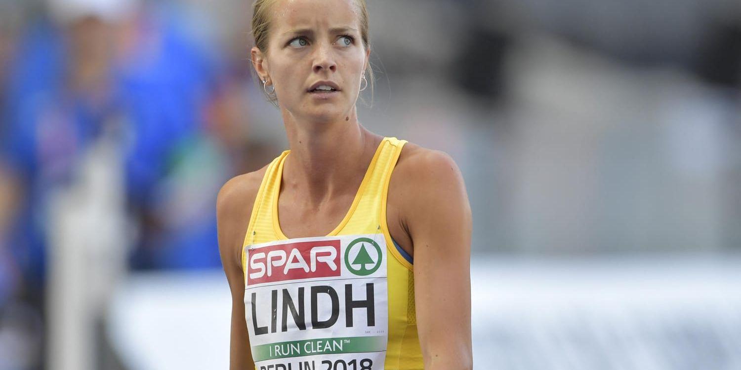 Lovisa Lindh efter sitt 800-metersförsök i EM.