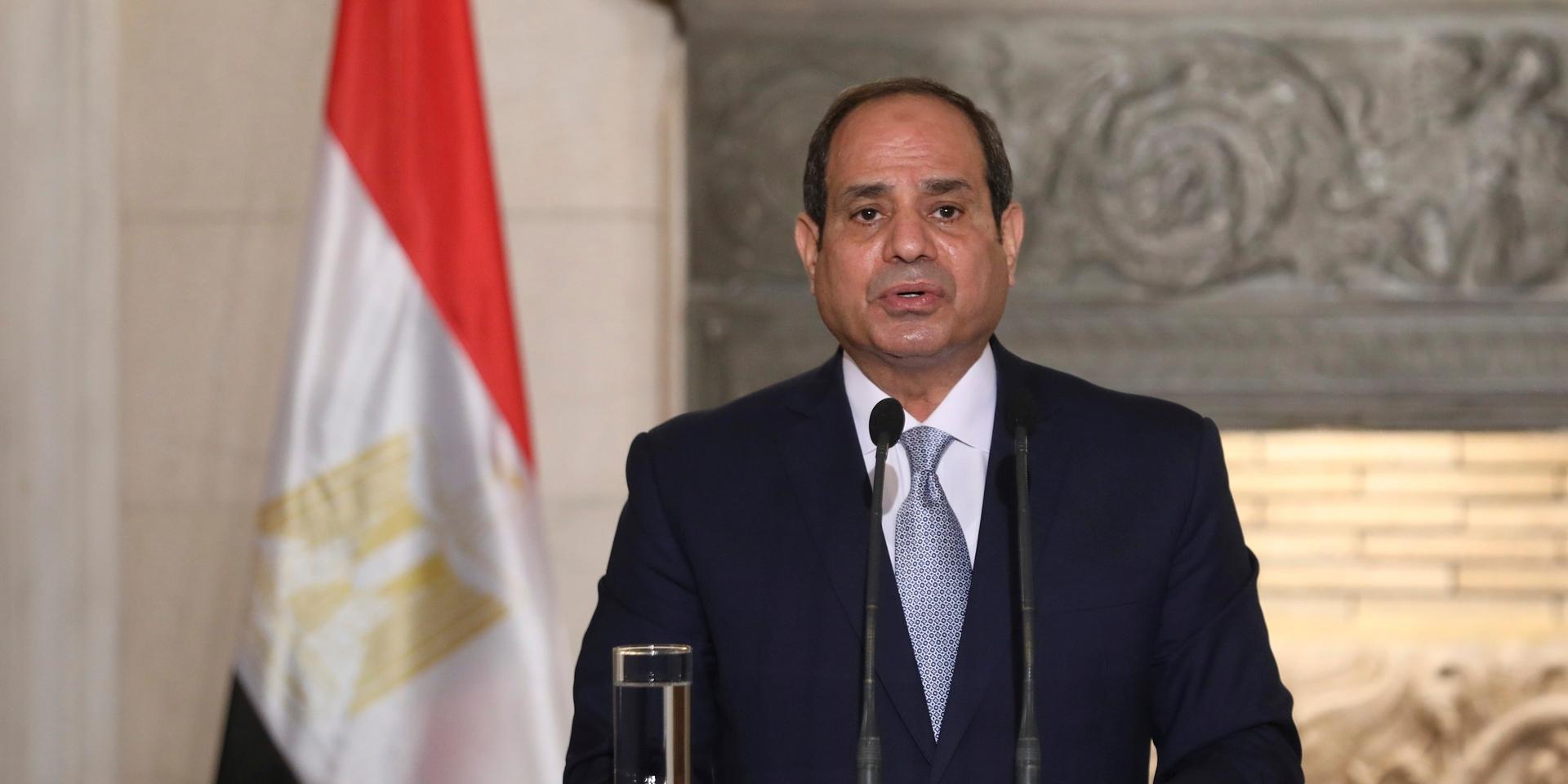 Egyptens president Abd al-Fattah al-Sisi lyfter undantagstillståndet efter fyra år. Arkivbild.