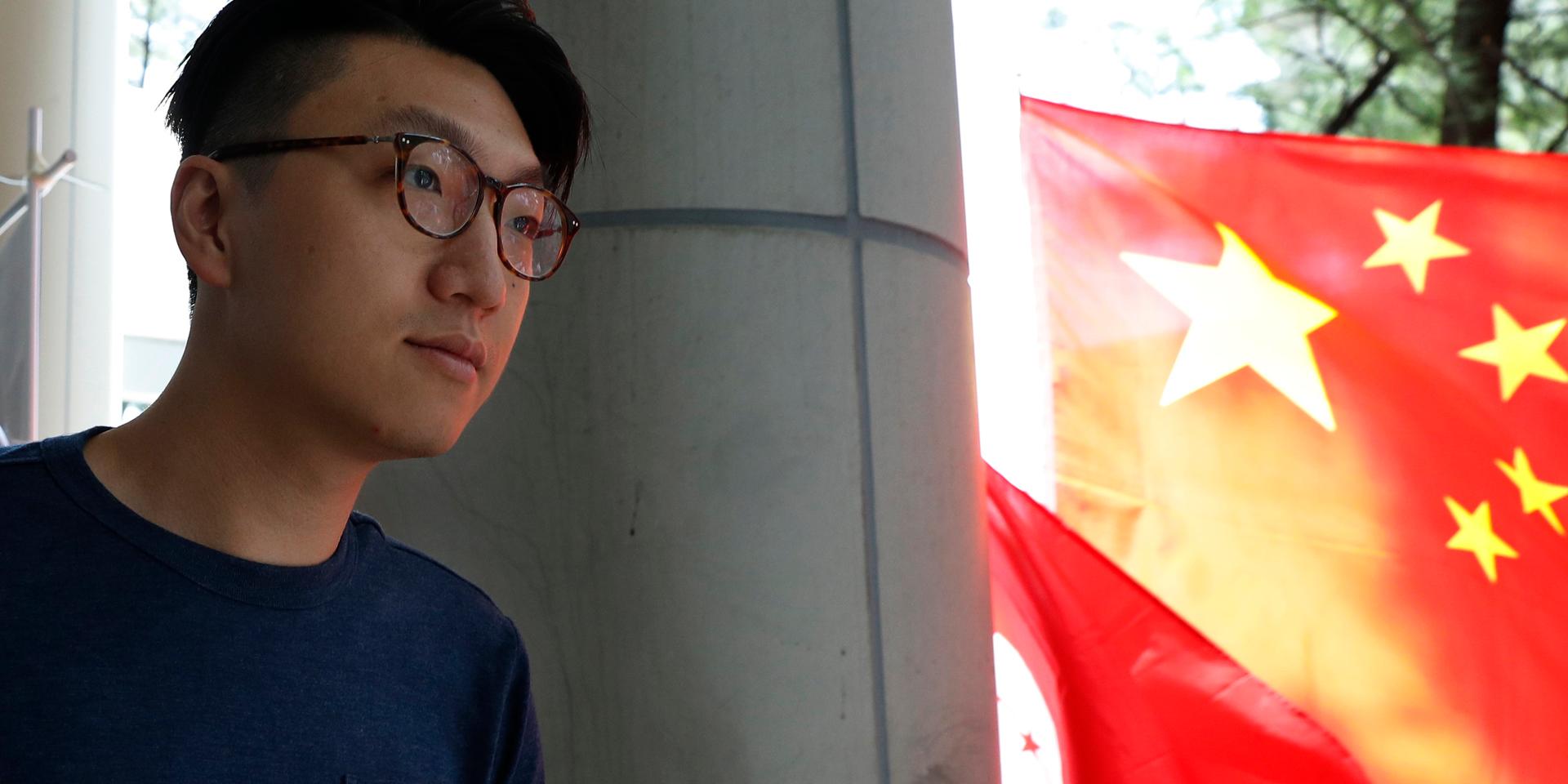 Hongkong-aktivisten Edward Leung uppges ha släppts ur fängelse tidigt på onsdagsmorgonen. Arkivbild från 2016.