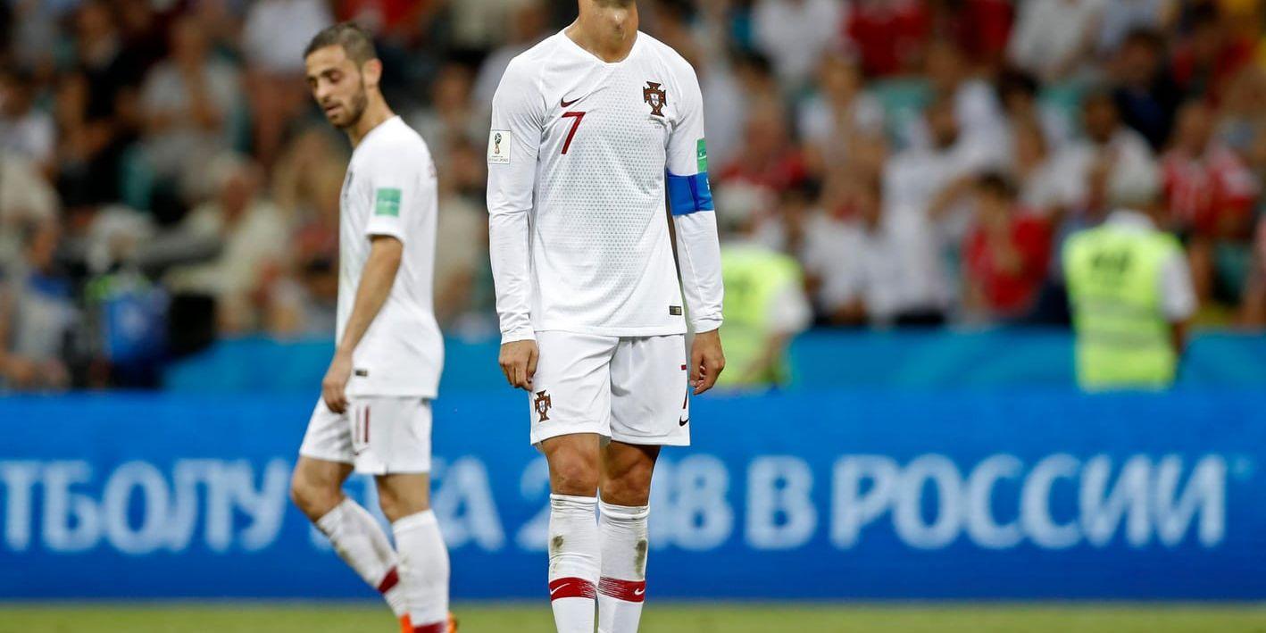 Cristiano Ronaldo efter uttåget i VM mot Uruguay i åttondelsfinalen.