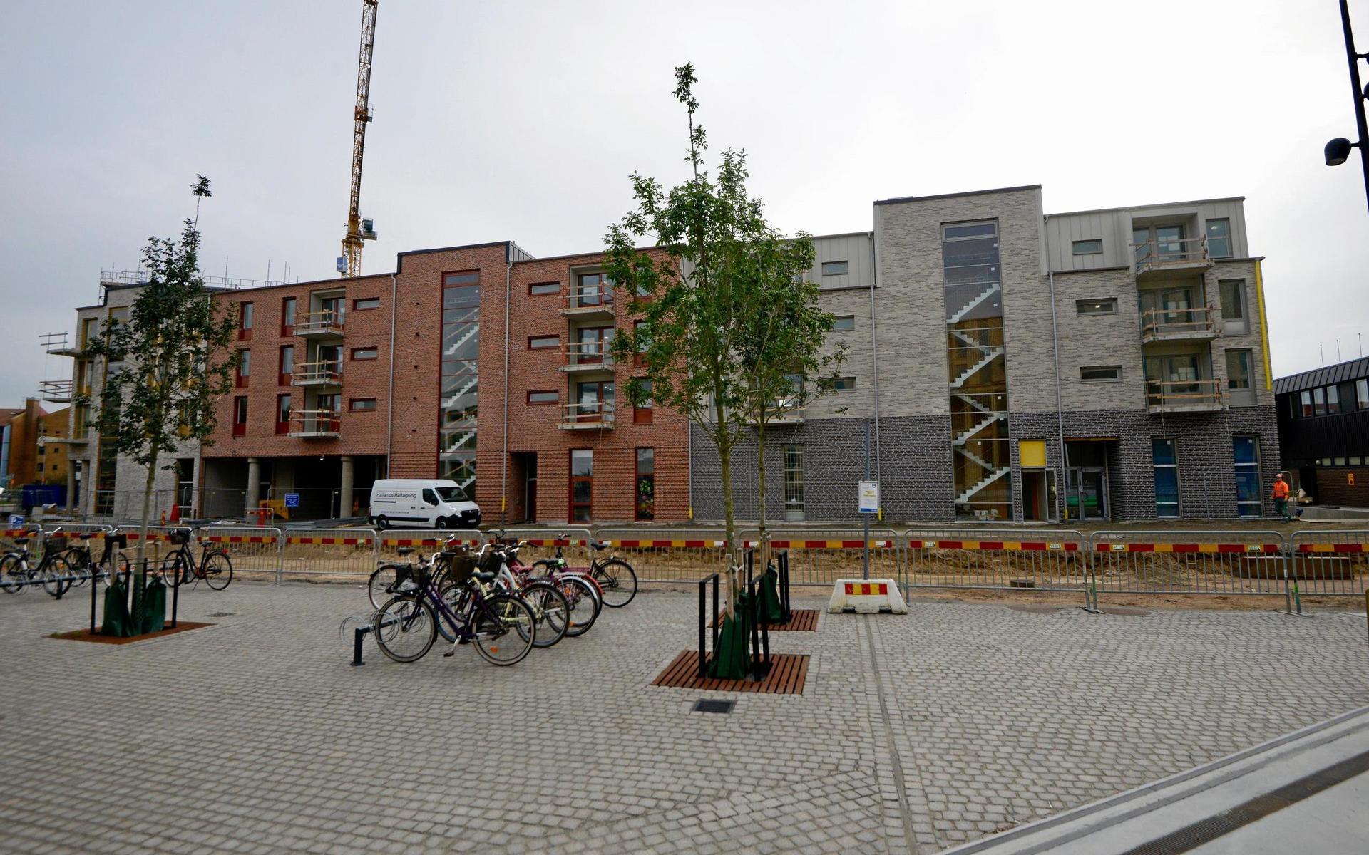 Bygget mot Argus och gymnasiet på Holgersgatan börjar se klart ut utvändigt.
