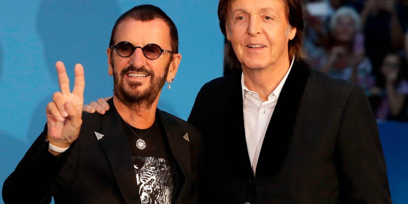 Ringo Starr och Paul McCartney samarbetar på trummisens nya album "Give more love". Arkivbild.