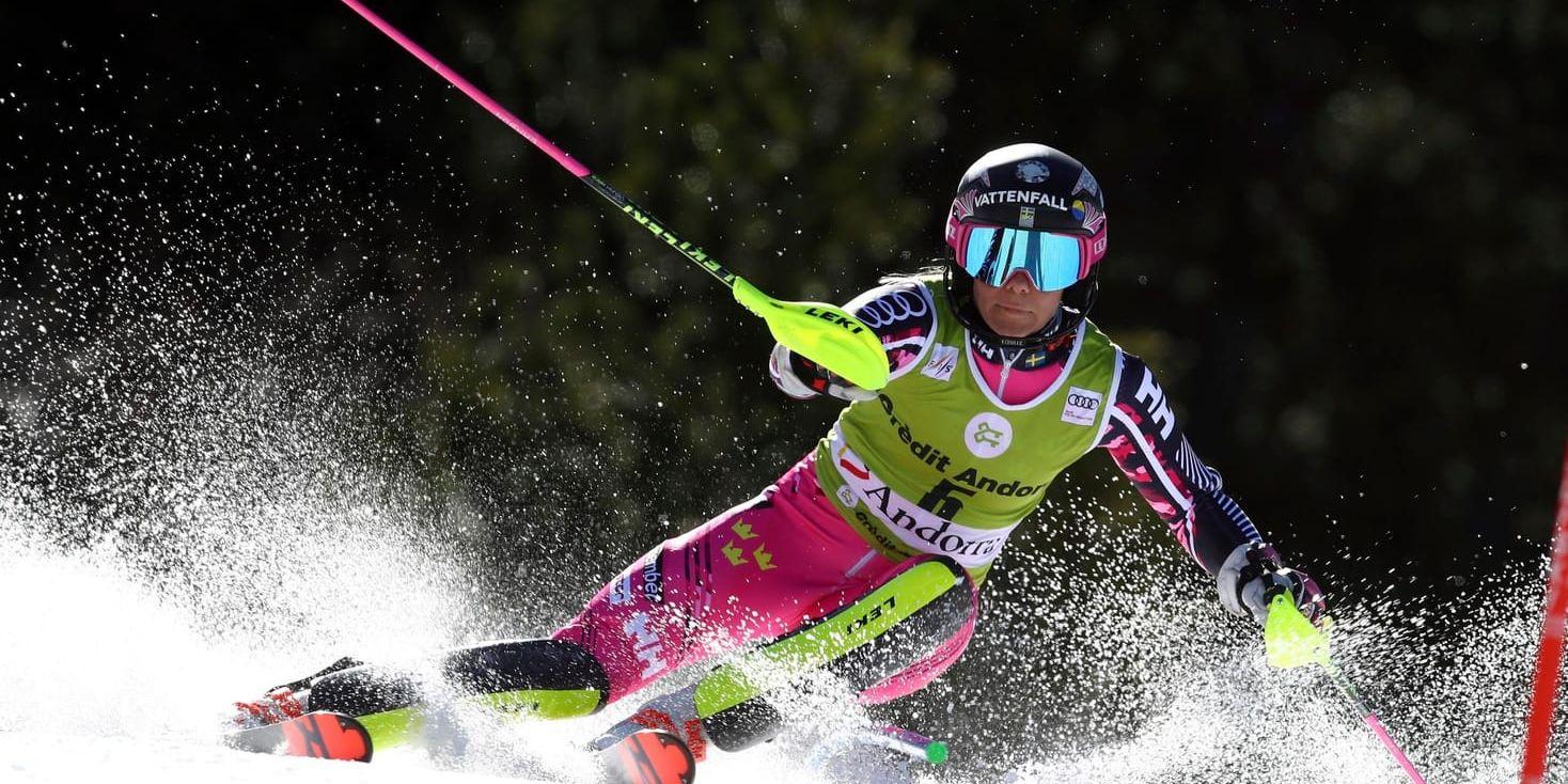 Frida Hansdotter avslutade slalomkarriären med att komma femma i världscupavslutningen.