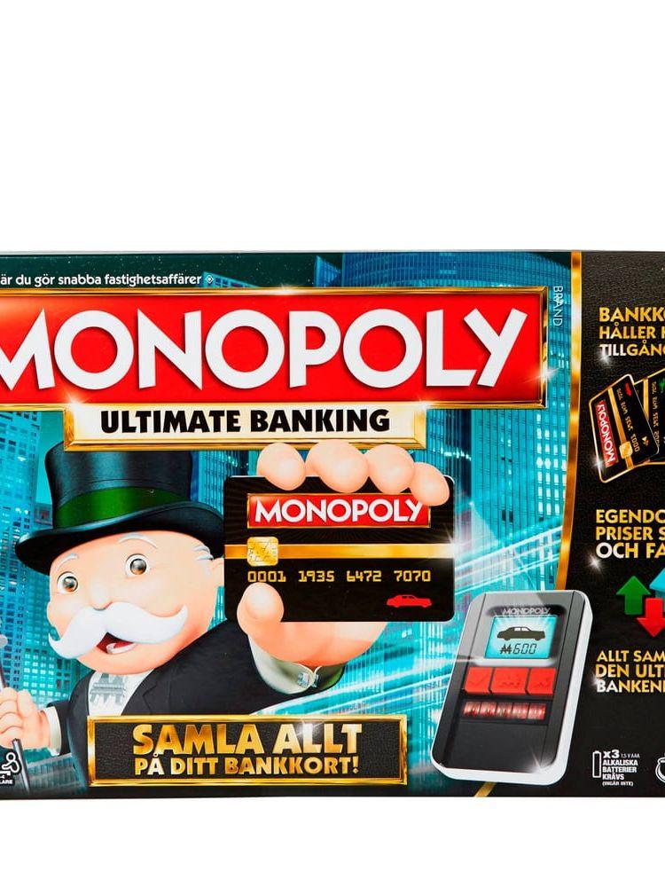 EN FYR. Monopoly ultimate banking. "Svårt få överblick".
