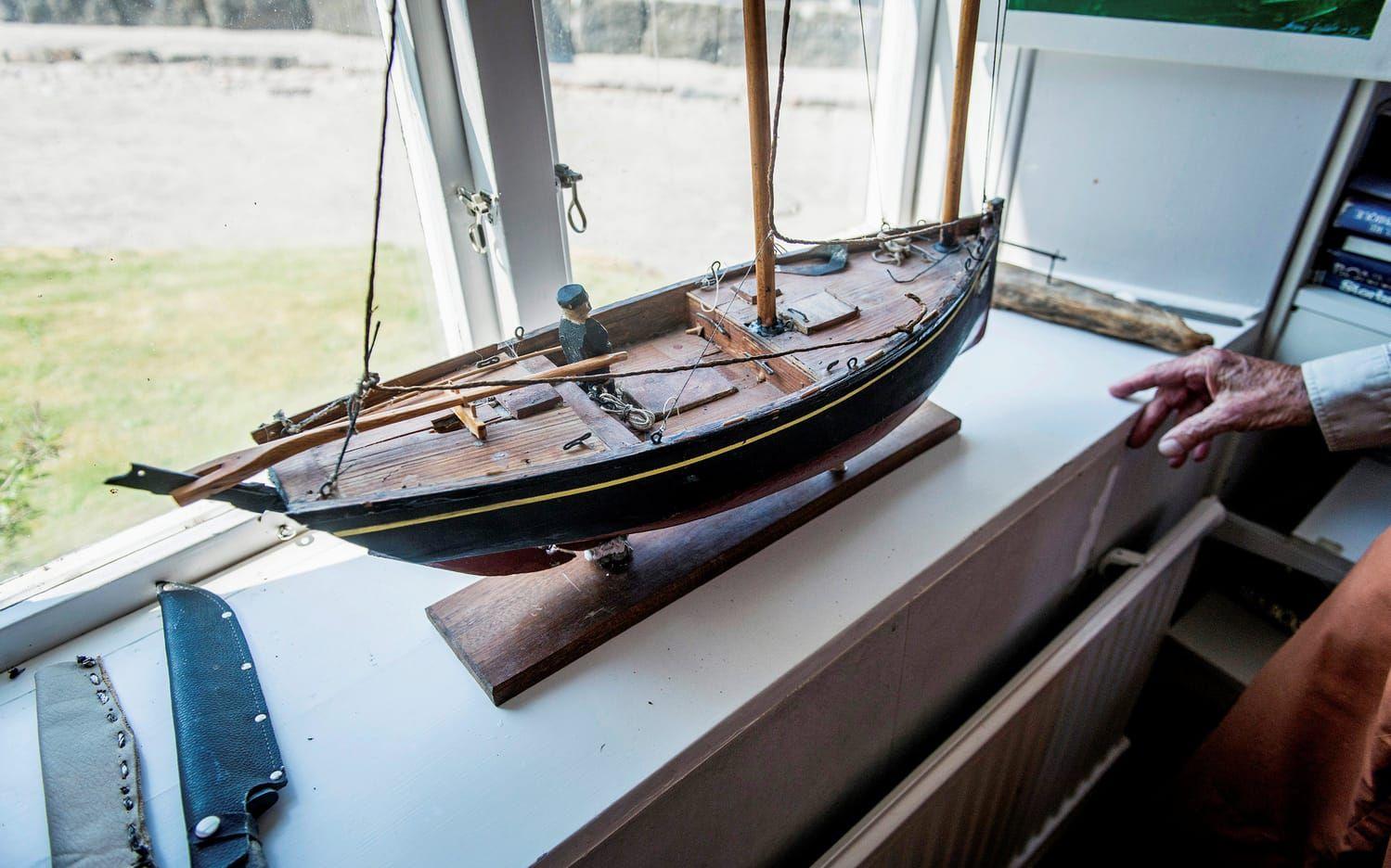 Bernt Salléns modell av den franska sardinbåten. Att bygga en fullstor replika tog fem år. 