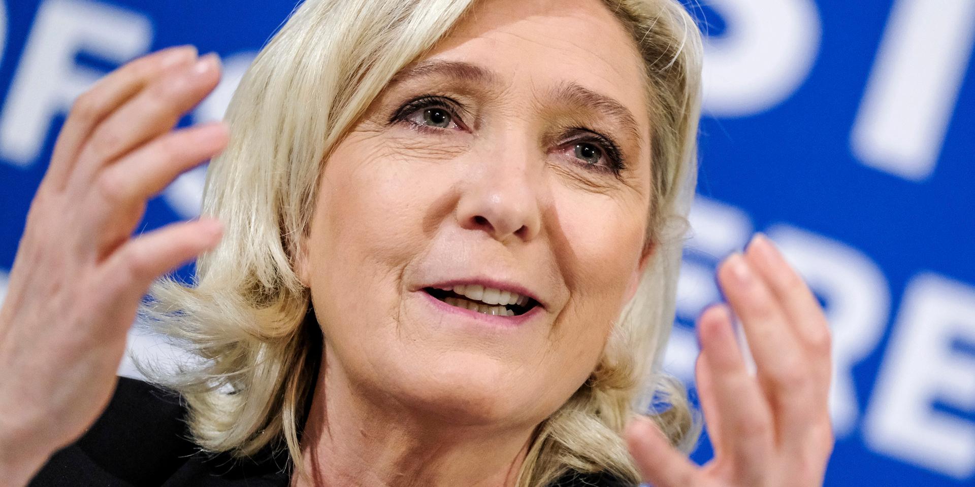 Den främlingsfientliga presidentkandidaten Marine Le Pen. Arkivbild.