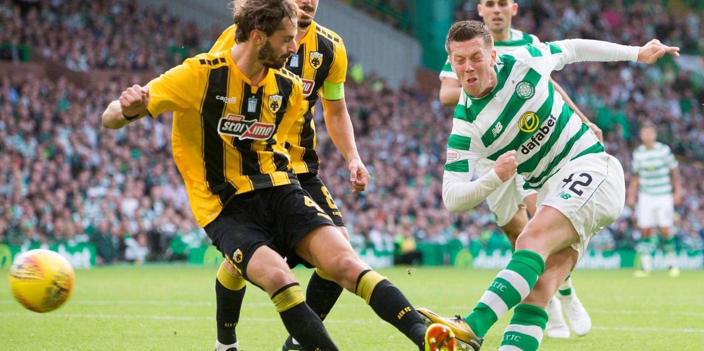 Callum McGregors mål räckte inte till segern för Celtic mot AEK Aten.
