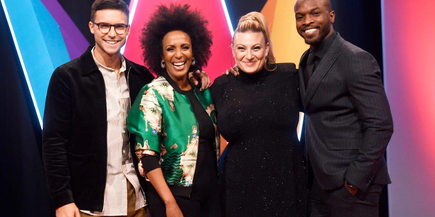 Eric Saade, Marika Carlsson, Sarah Dawn Finer och Kodjo Akolor leder Melodifestivalen 2019.