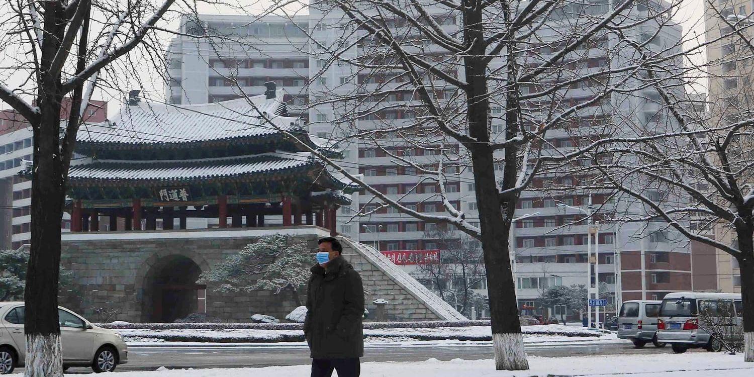 Mer än 20 minusgrader råder i Nordkoreas huvudstad Pyongyang. Arkivbild från december 2022.