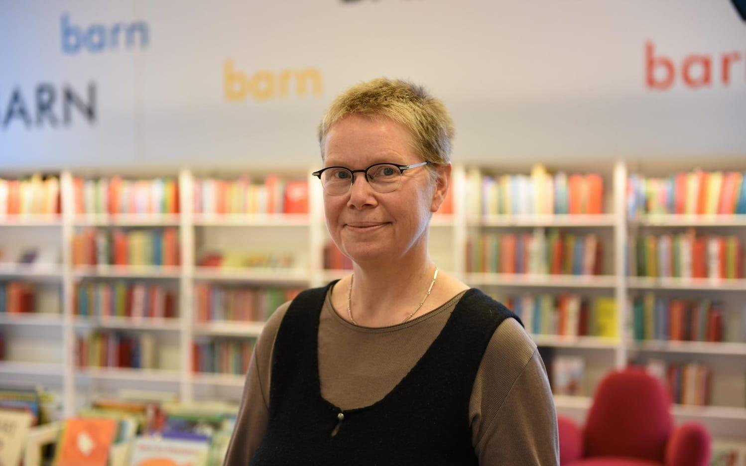Anna-Karin Albertsson är bibliotekschef på Varbergs stadsbibliotek. Hon tror att utlåningen av ljudböcker kommer fortsätta öka.