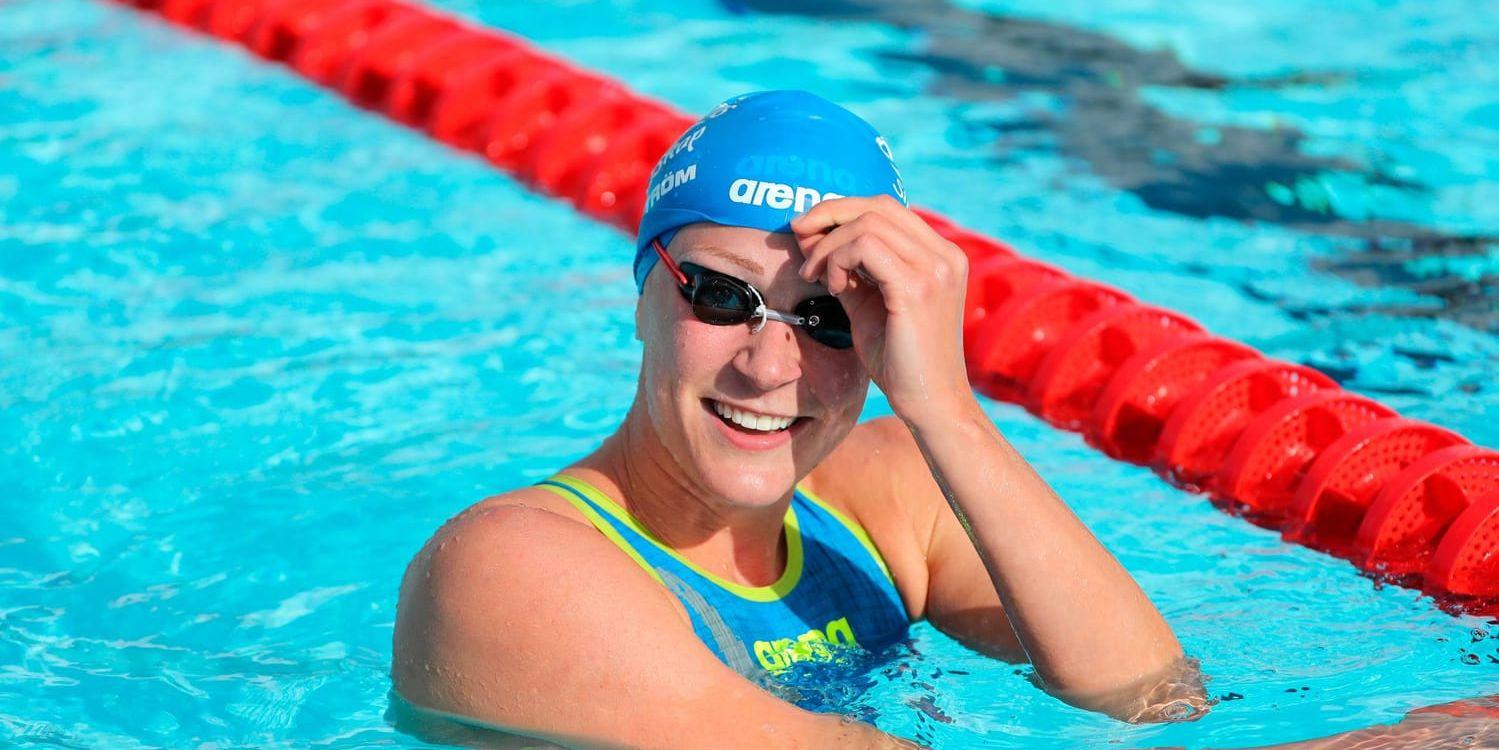 Sara Sjöström tar guld i 50 meter fjäril under SM-veckan i simning på Alidebergsbadet.