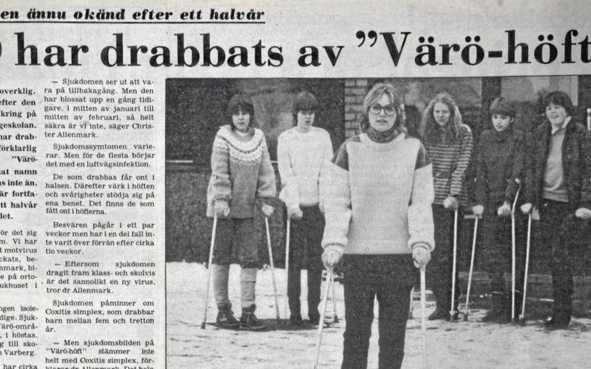 Ur Hallands Nyheters arkiv. Även flera elever på Vidhögeskolan drabbades.