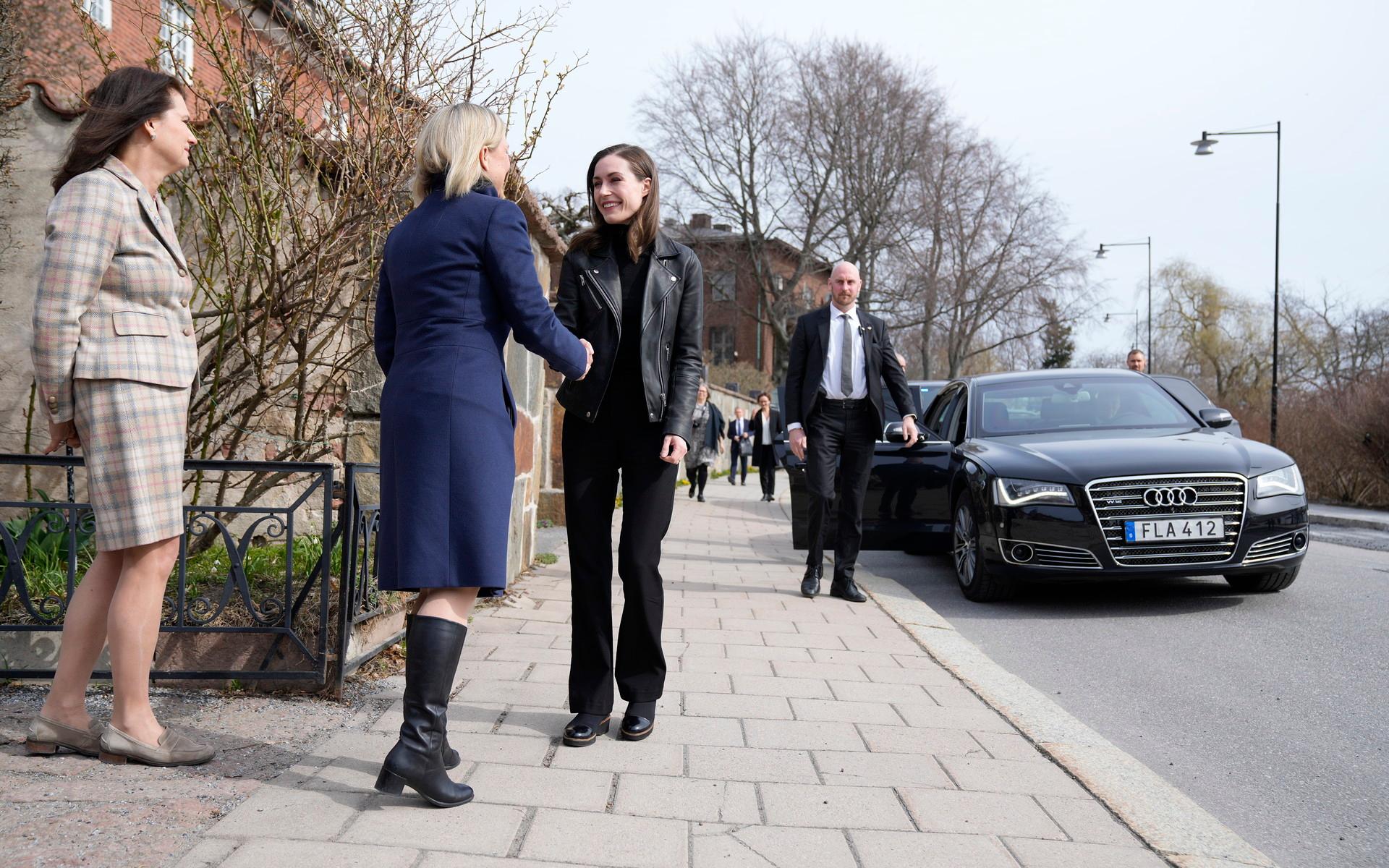 Finlands statsminister Sanna Marin träffade Sveriges statsminister och utrikesminister på onsdagen.