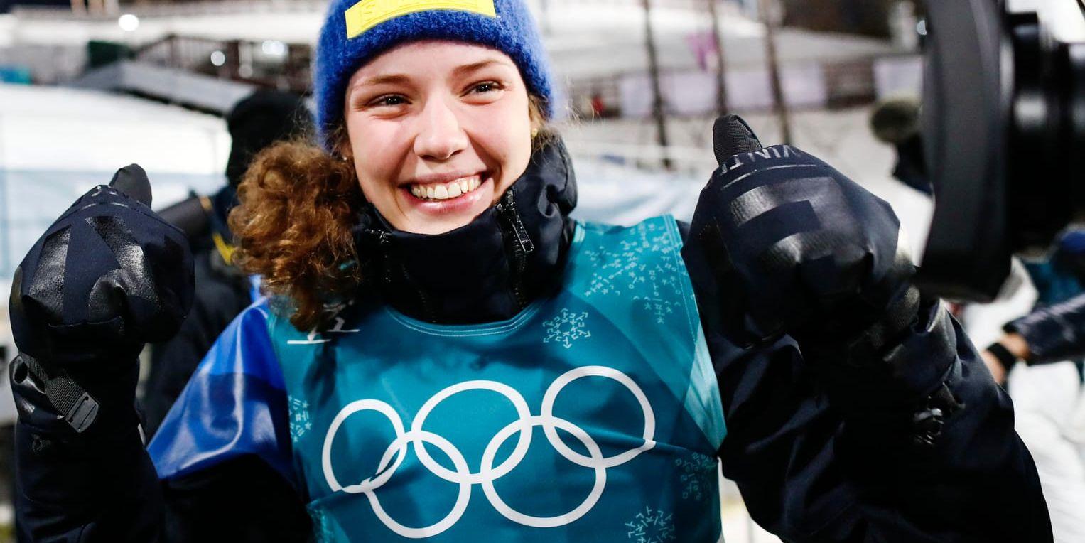 Hanna Öberg efter sitt OS-guld.