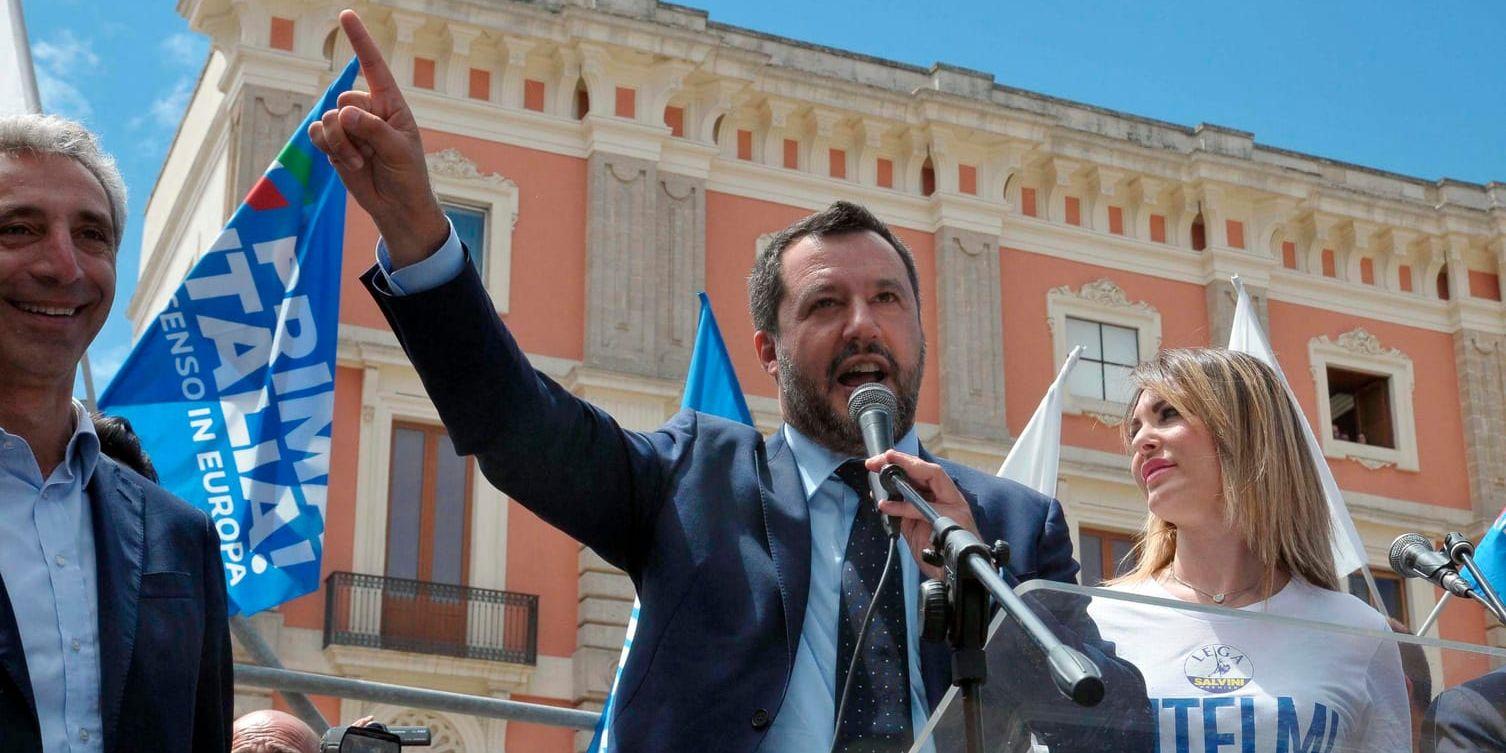 Italienska Legas partiledare Matteo Salvini är en av dem som hoppas på stor vinst i EU-valet.