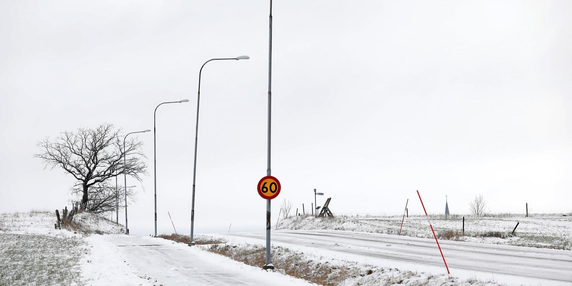 Snö är på ingång över de inre delarna av Halland. 