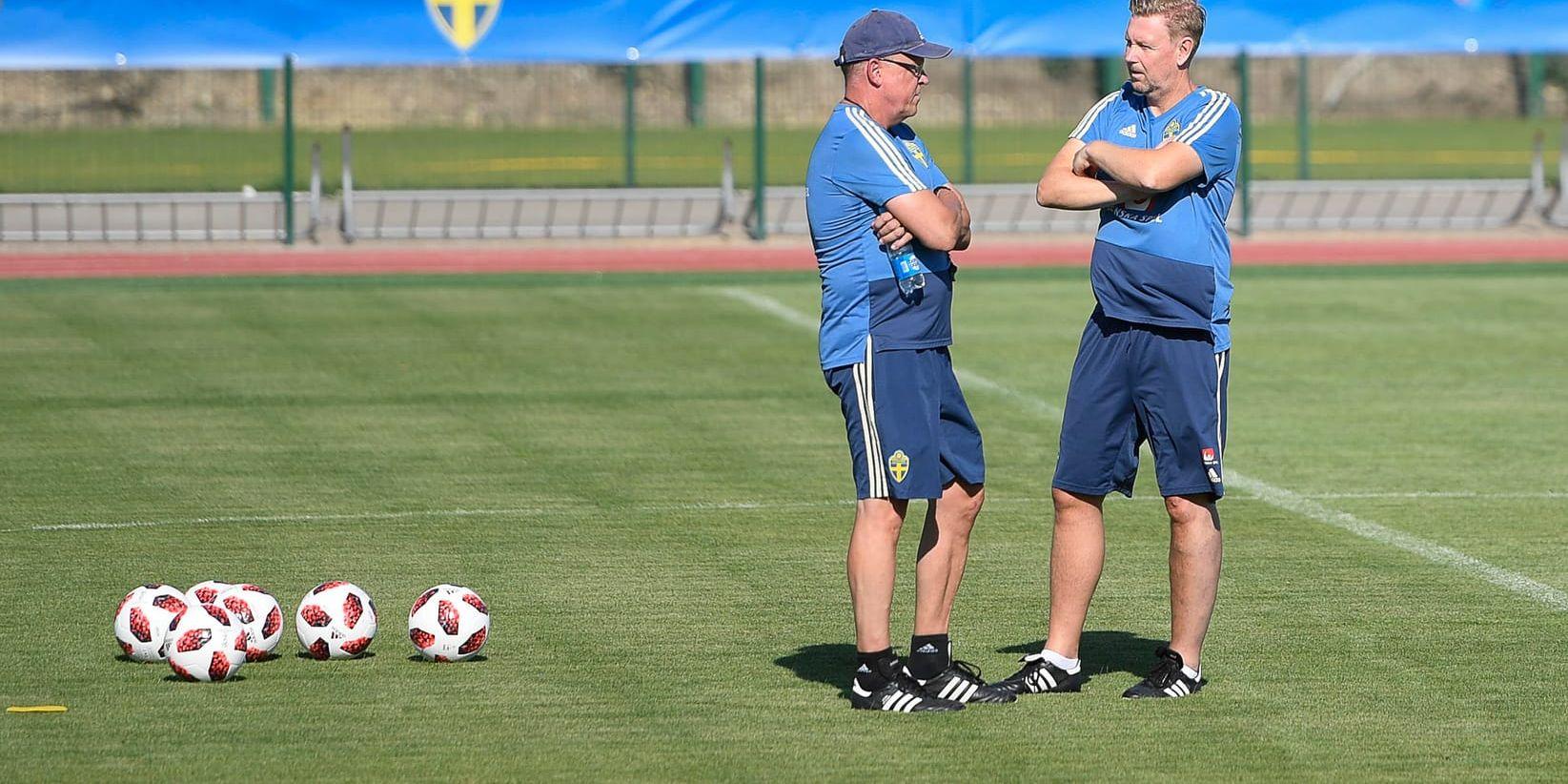Janne Andersson och Peter Wettergren, förbundskaptensparet bakom den svenska VM-framgången.
