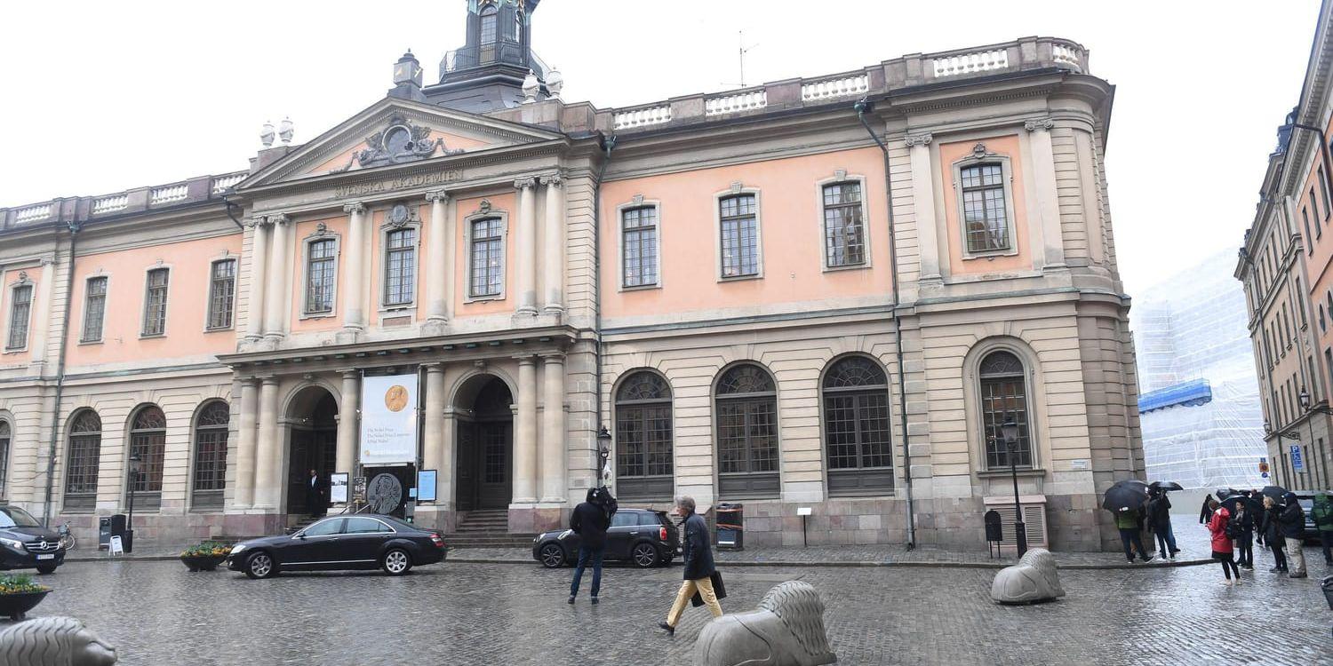 Börshuset på Stortorget där Svenska Akademien har sitt sammanträde på torsdagar. Arkivbild.