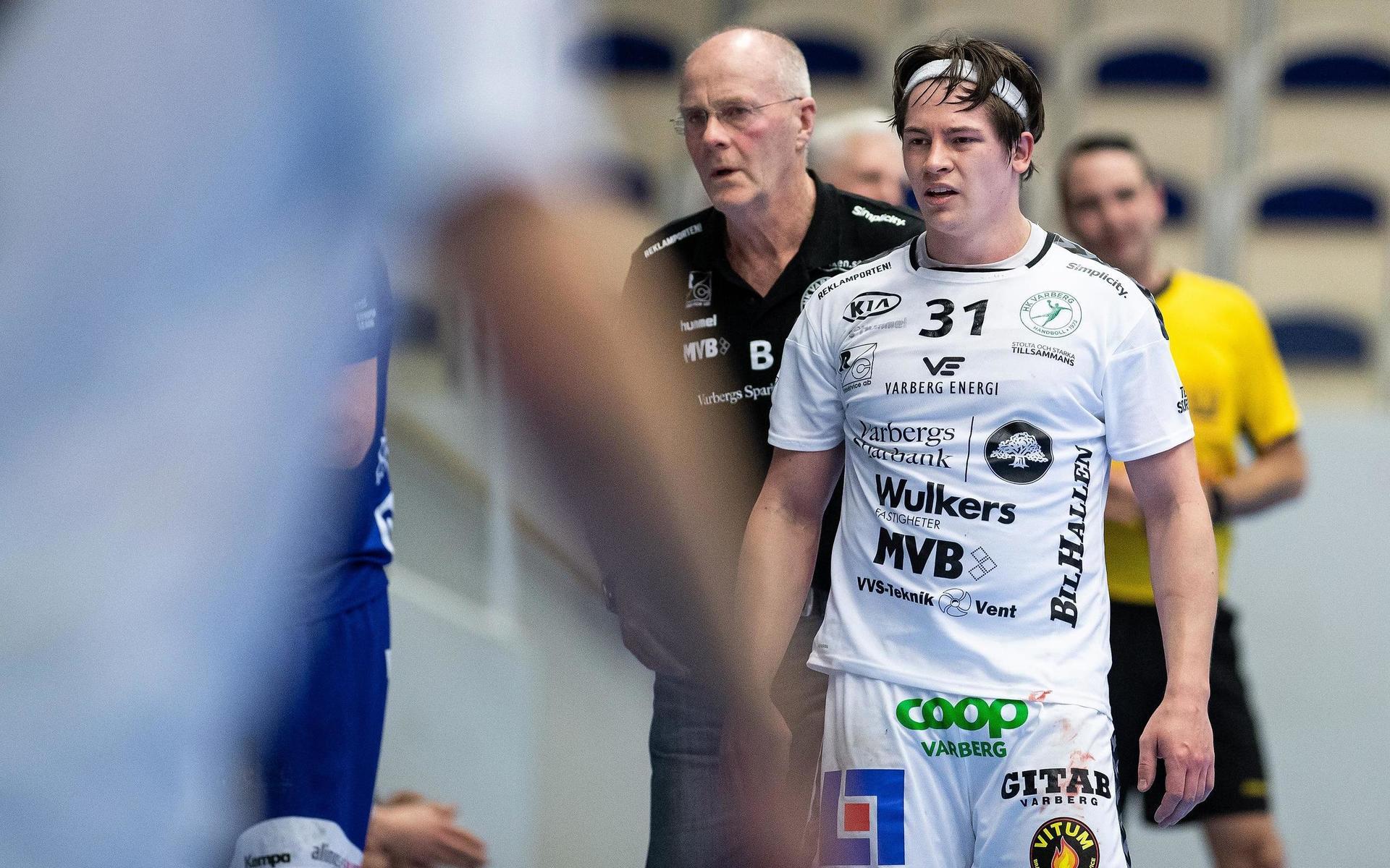 Varbergs Morten Damgaard  åkte på en del smällar i matchen.