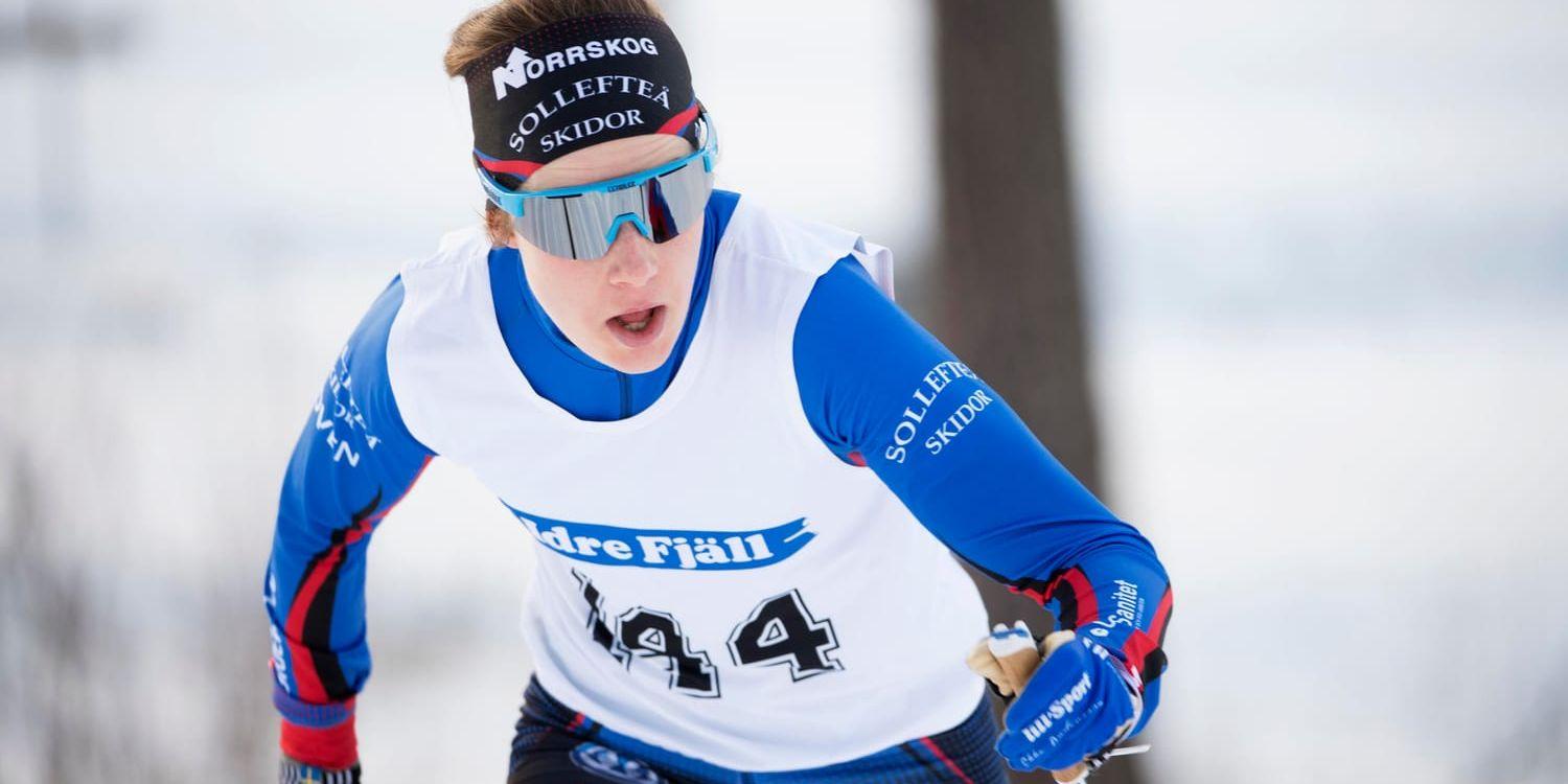 Ebba Andersson tog SM-guld på 10 kilometer klassiskt i överlägsen stil. Arkivbild.