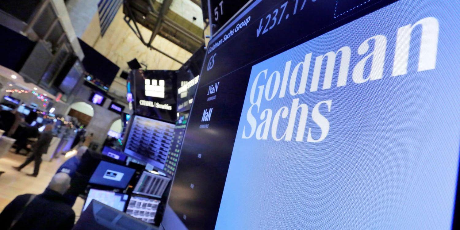 Goldman Sachs redovisar en ökad vinst för det första kvartalet 2018. Arkivbild.