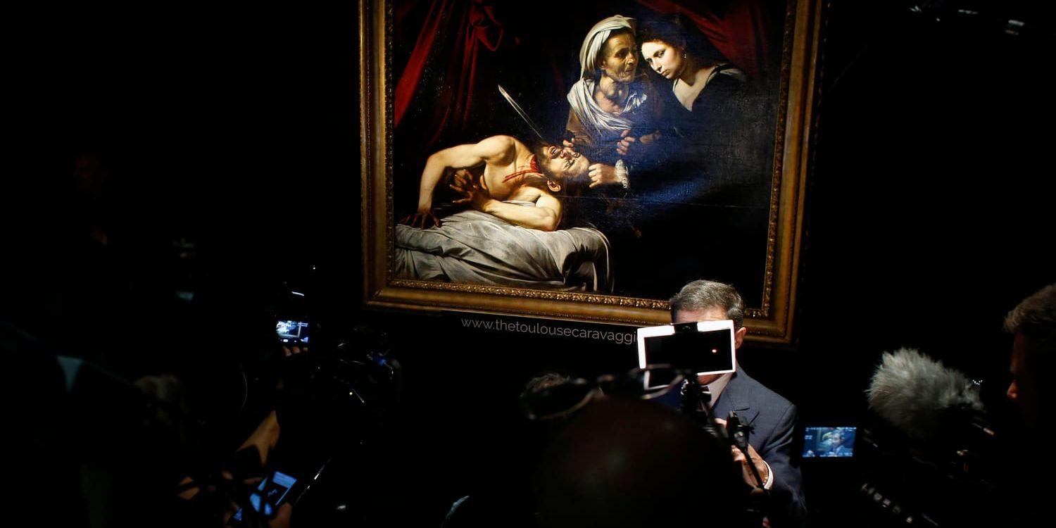 Den förmodade Caravaggio-målningen visades upp i Paris tidigare i juni.