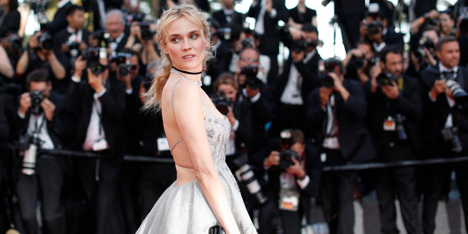 Skådespelaren Diane Kruger under förra årets filmfestival i Cannes. I år satsar festivalen på en nödlinje för att skydda kvinnor i filmbranschen. Arkivbild.
