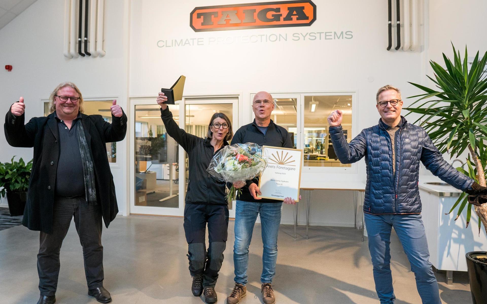Taiga utses till Årets företagare 2020 på den digitala Varbergsgalan.