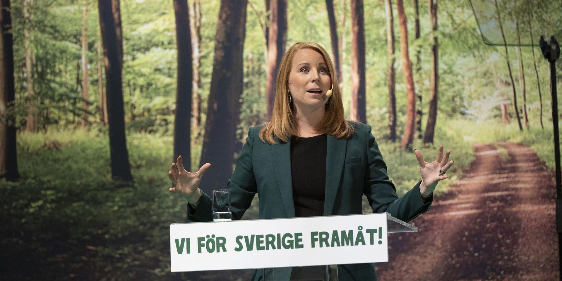 KARLSTAD 20190926
Centerpartiets partiledare Annie Lööf talar under partiets stämma på CCC i Karlstad.
Foto Tommy Pedersen / TT kod 10650