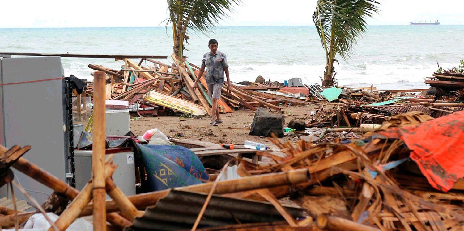 Minst 168 människor miste livet när tsunamin nådde stränderna.