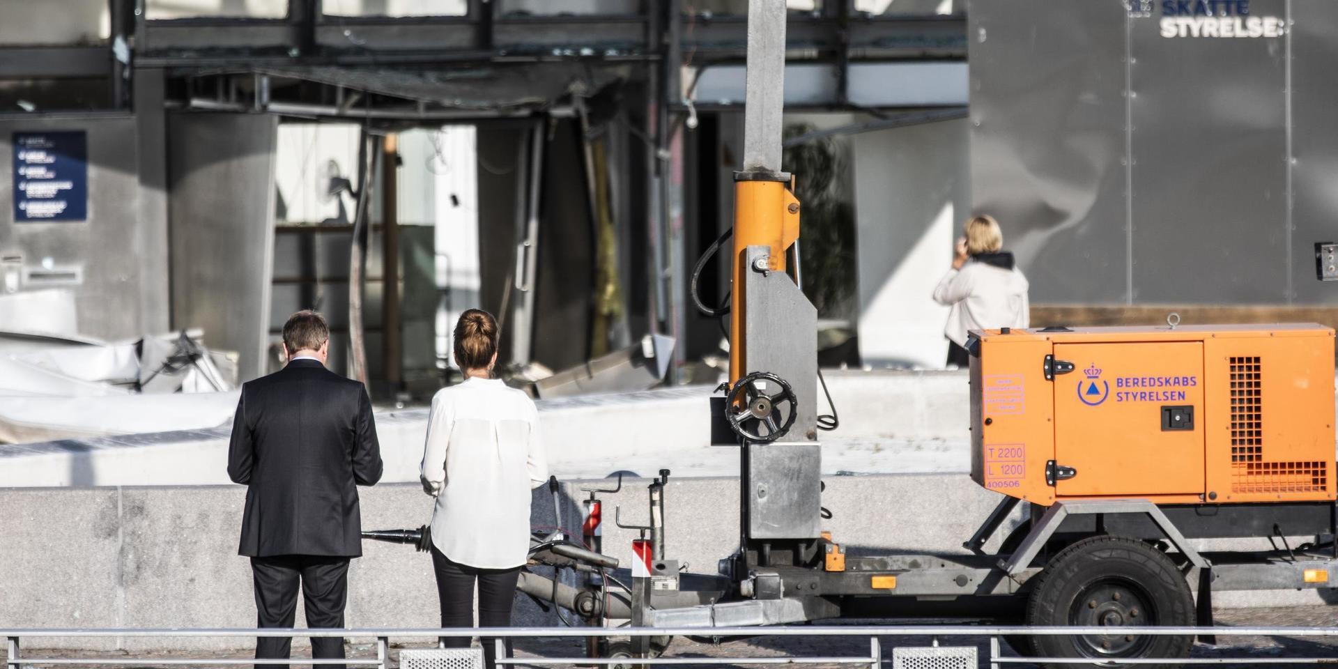 Bombdådet vid Skat-kontoret på Østerbro den 6 augusti 2019 väckte stor uppmärksamhet i Danmark. Arkivbild.
