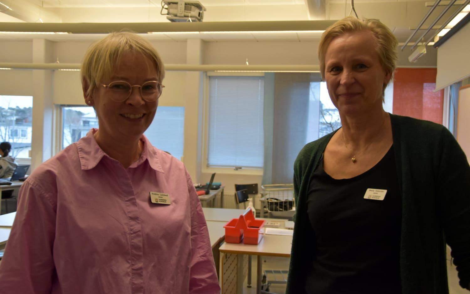 Lärarna Kristina Lundwall och Maria Hylander.