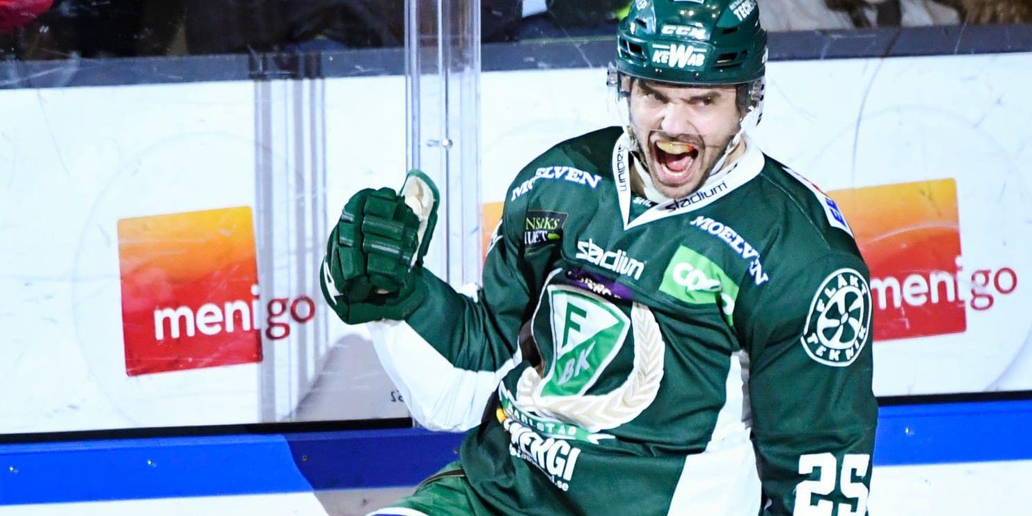 Färjestads Martin Johansson gör 2–0 i segermatchen mot Brynäs.