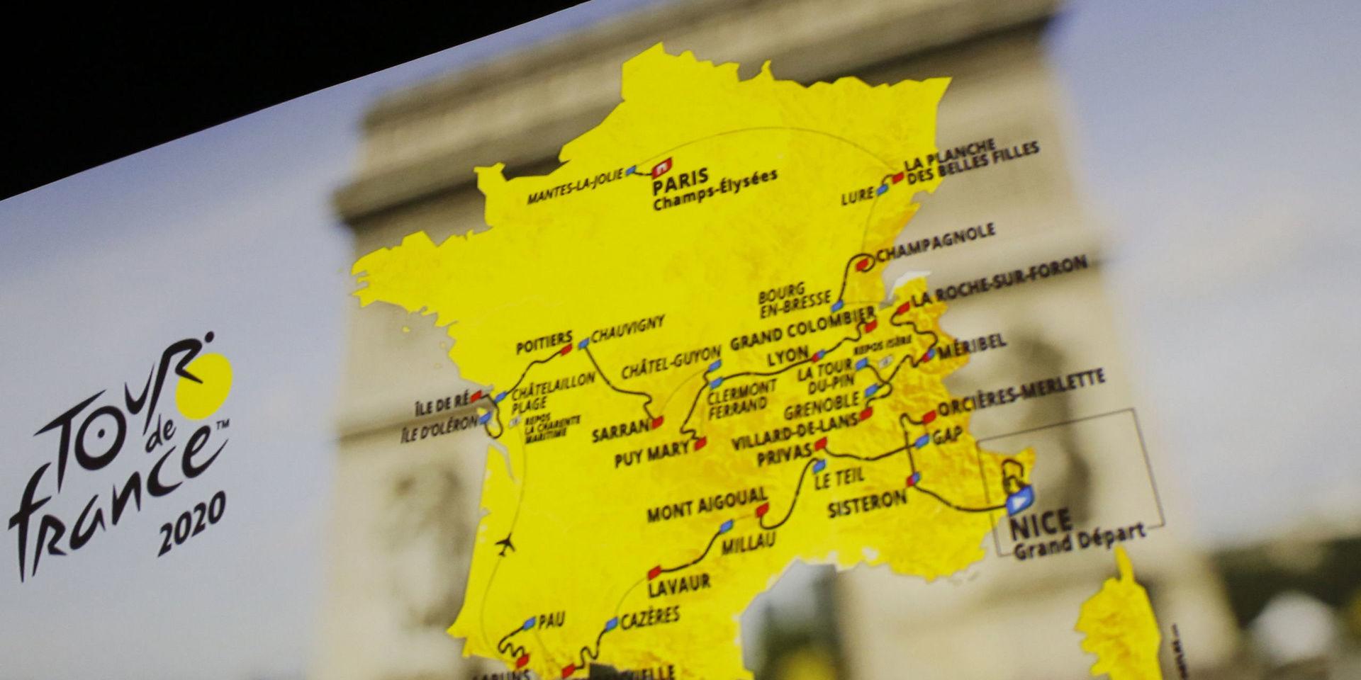 Tour de France – som det är tänkt att trampas i sommar om tävlingen blir av. Arkivbild.