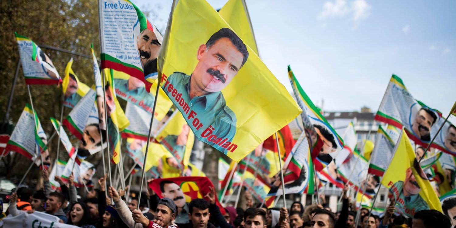 En demonstration i Tyskland 2017 till stöd för den fängslade PKK-ledaren Abdullah Öcalan. Arkivbild.