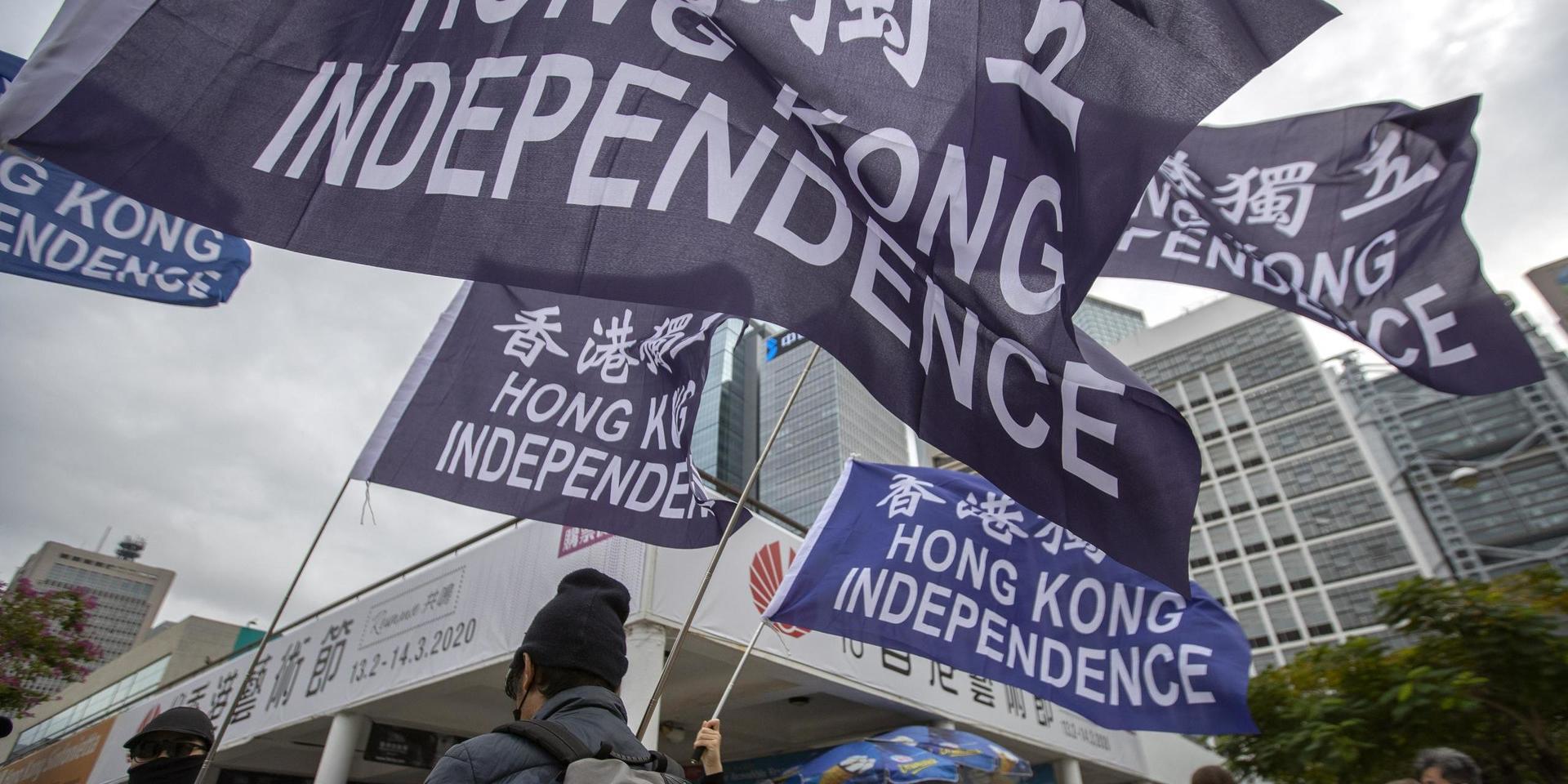Prodemokratiska demonstrationer i Hongkong för ett drygt år sedan. Arkivbild.