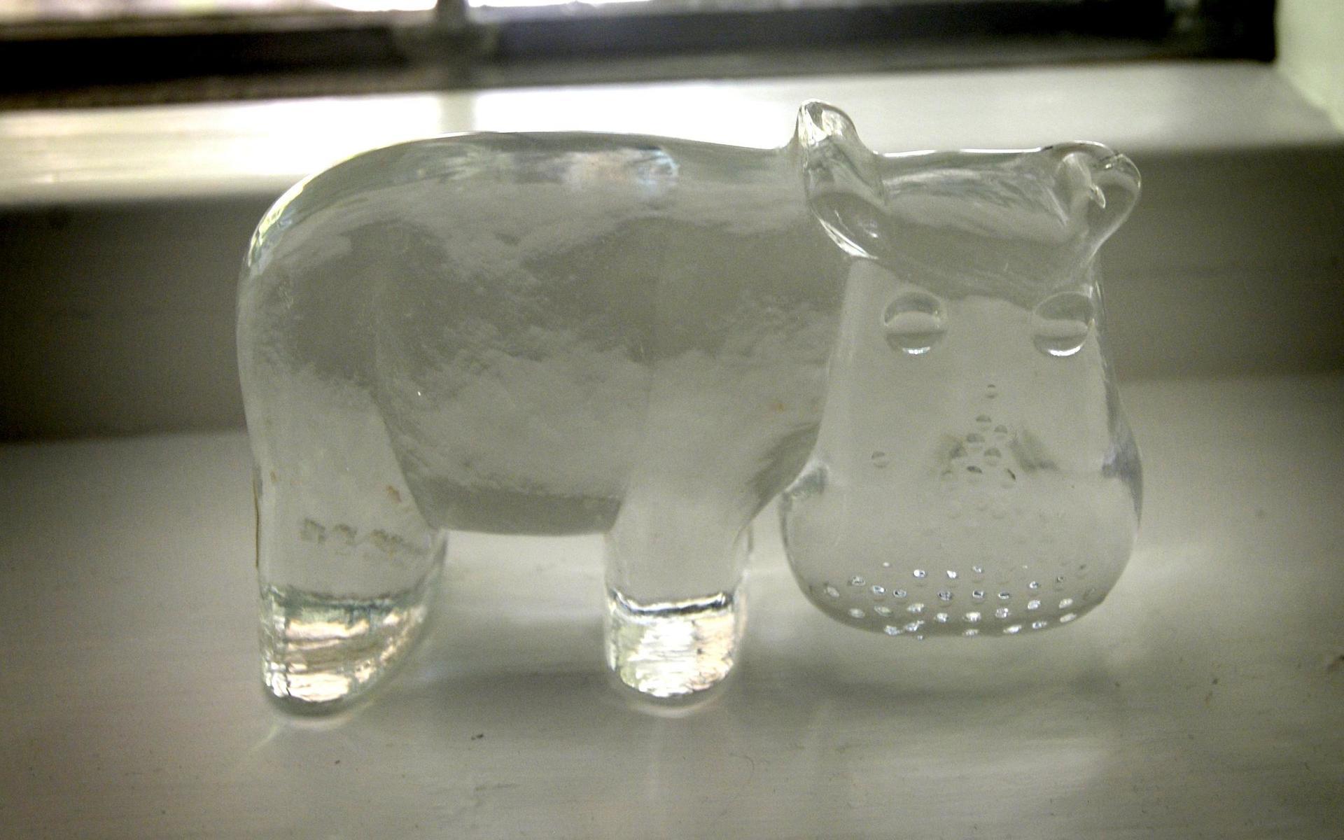 Flodhäst i glas.