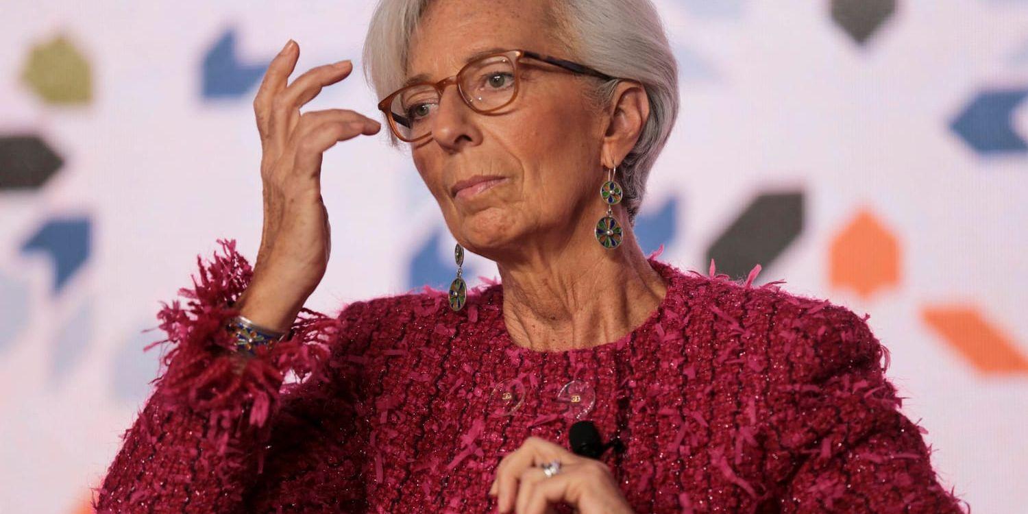 IMF-chefen Christine Lagarde och hennes ekonomer har inför vårmötet bekräftat en bred och stark global tillväxt, men varnar samtidigt för stora risker. Arkivbild.