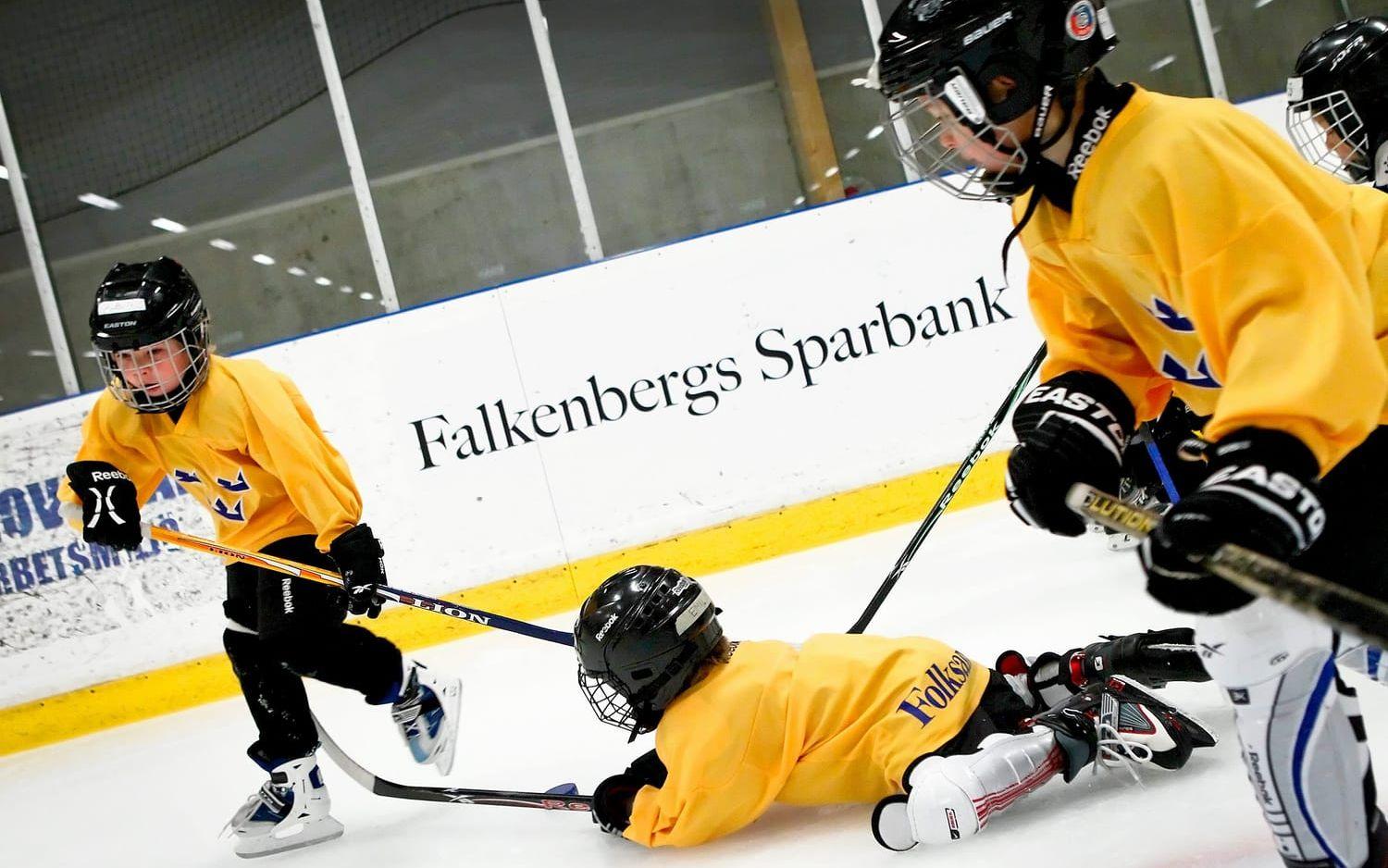 Just nu går ett 40-tal barn i hockeyskolan. När Axel Ekroth började för några år sedan fastnade han direkt. Bild: Daniel Molund